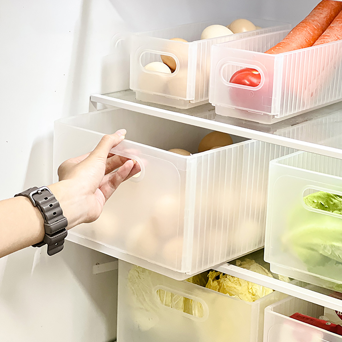 Food Storage With Dividers - WORTHBUY Plastic Folding Fridge Storage Box
