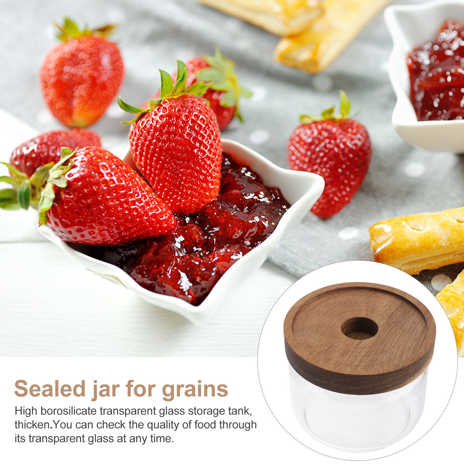 2Pcs Glass Storage Jar Sealed  - огляд і ціна Food Storage Containers