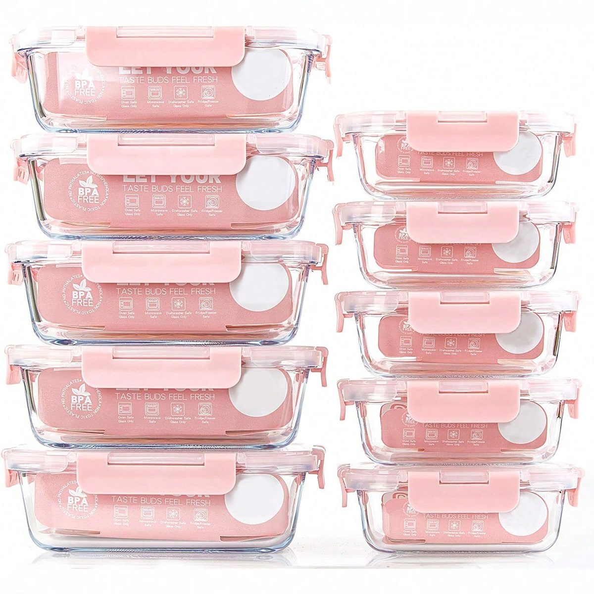 10 Pack Glass Meal Prep Contai - огляд і ціна Food Storage Oven Safe
