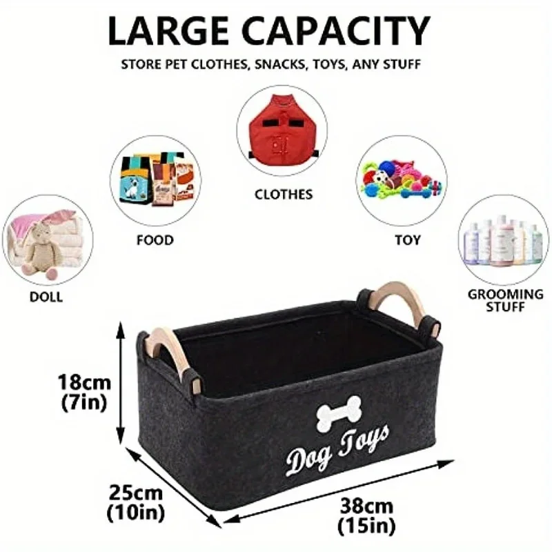 1pc Felt Pet Toy Box, Dog Toy  - огляд і ціна Food Storage With Dividers