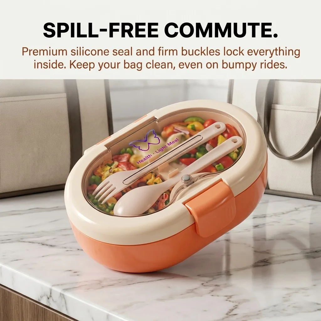 Plastic Bento Lunch Box with C - огляд і ціна Food Storage With Dividers